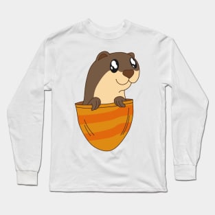 Cute Pocket Otter Long Sleeve T-Shirt